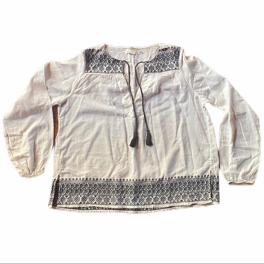 H&M peasant embroidery blouse
